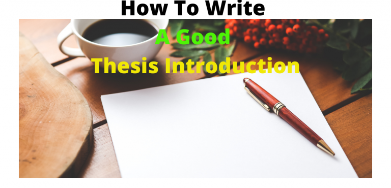 How to Write a Good Thesis Introduction